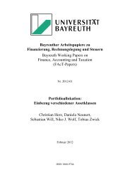Bayreuther Arbeitspapiere zu Finanzierung, Rechnungslegung und ...