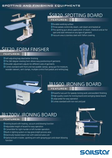 ssb20 spotting board ib1500 ironing board sff20 form finisher ...