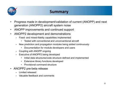 Aircraft System Noise Prediction Status of ANOPP2 - FICAN