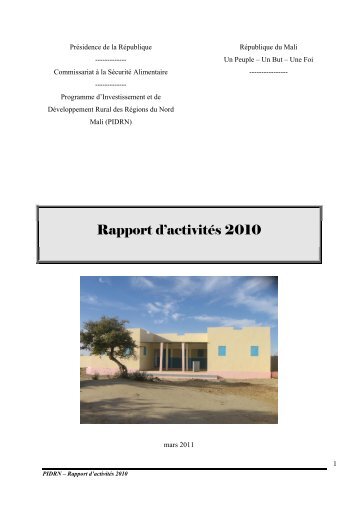 PIDRN – Rapport d'activités 2010 - FIDAfrique