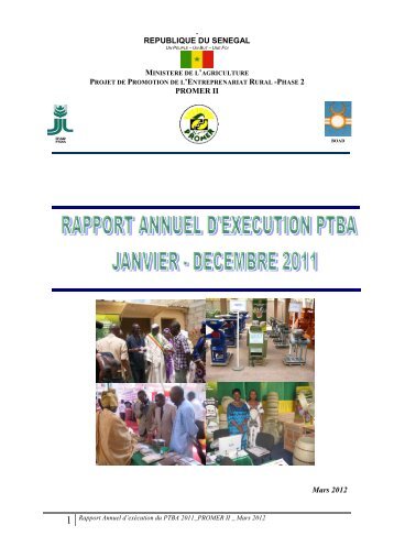 Rapport Annuel d'exécution du PTBA 2011_PROMER II - FIDAfrique
