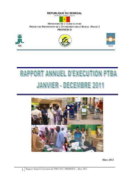 Rapport Annuel d'exécution du PTBA 2011_PROMER II - FIDAfrique