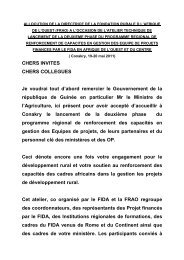 CHERS INVITES CHERS COLLEGUES Je voudrai tout ... - FIDAfrique