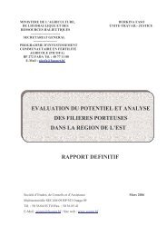 Etude rélative à l'évaluation du potentiel et analyse des ... - FIDAfrique