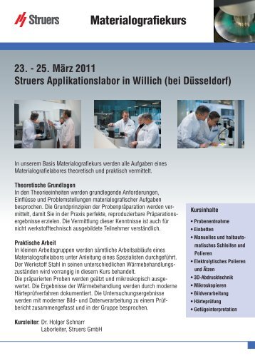 25. März 2011  Struers Applikationslabor in Willich - Apsis