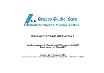 modifiche al regolamento tecnico internazionale ... - Fidal Lombardia