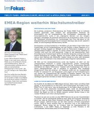 EMEA-Region weiterhin Wachstumstreiber - Fidelity