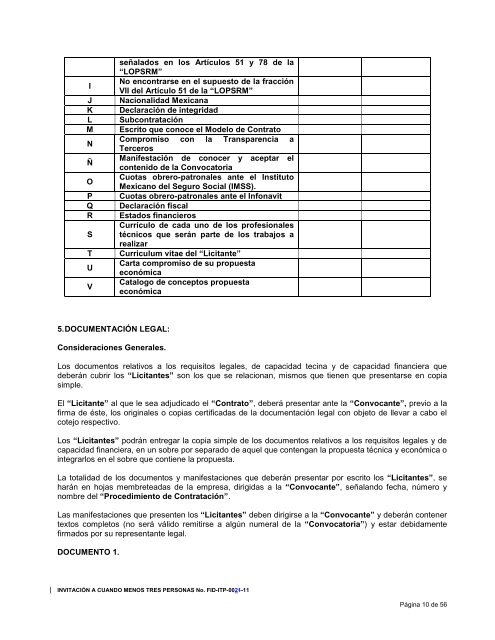 Resumen de Convocatoria - Fidena