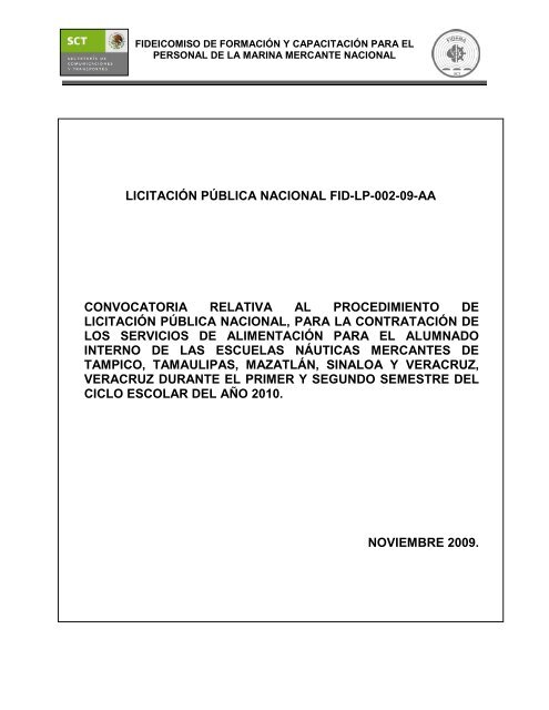 Convocatoria de Alimentos. - Fidena