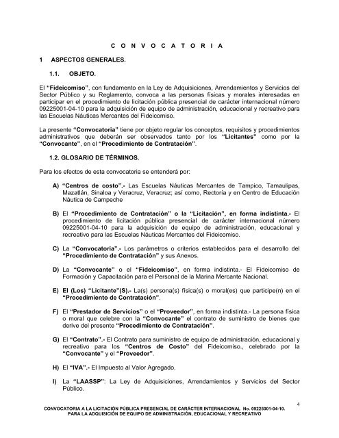 Convocatoria Licitación - Fidena