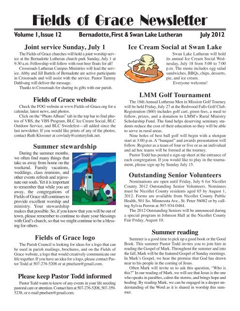 Fog July Newsletter V 2 Fields Of Grace Parish Fog July Newsletter V 2 Fields Of Grace Parish