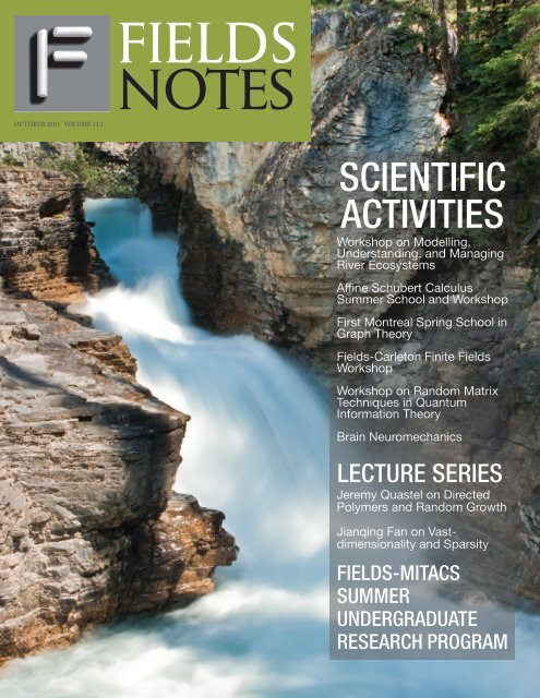 SCIENTIFIC ACTIVITIES - Fields Institute - University of Toronto
