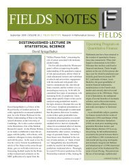Fields Notes, September 2009 - Fields Institute - University of Toronto