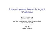 A new uniqueness theorem for k-graph C*-algebras - Fields Institute