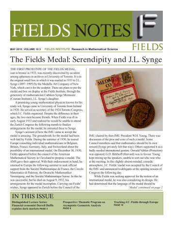 Fields Notes, May 2010 - Fields Institute - University of Toronto