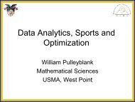 Data Analytics, Sports and Optimization