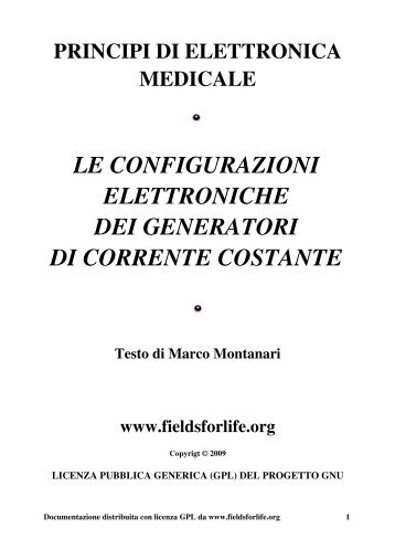 i generatori di corrente costante - Fieldsforlife.org