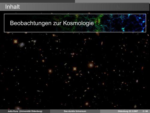 Das dunkle Universum - Field Theory - Universität Oldenburg