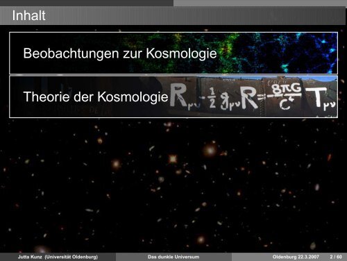 Das dunkle Universum - Field Theory - Universität Oldenburg