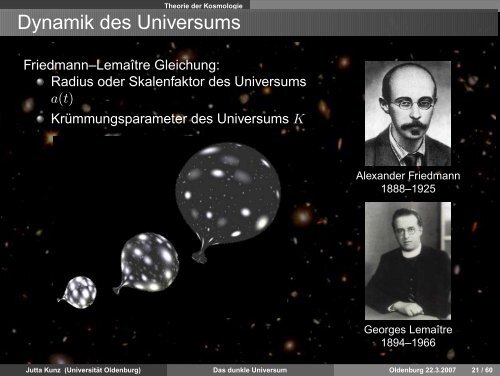 Das dunkle Universum - Field Theory - Universität Oldenburg