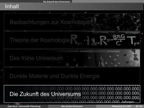 Das dunkle Universum - Field Theory - Universität Oldenburg