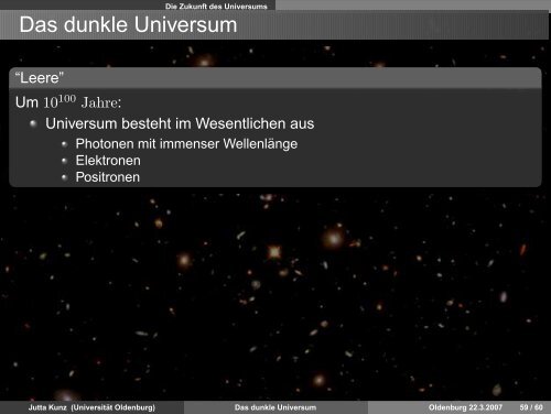 Das dunkle Universum - Field Theory - Universität Oldenburg