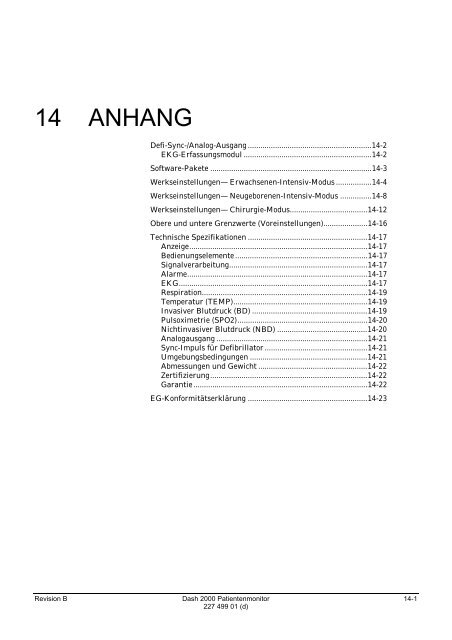 Technische Spezifikationen (PDF) - Berger Medizintechnik GmbH