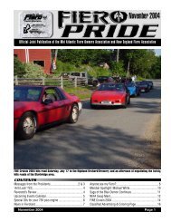 November 2004 Issue - New England Fiero Association