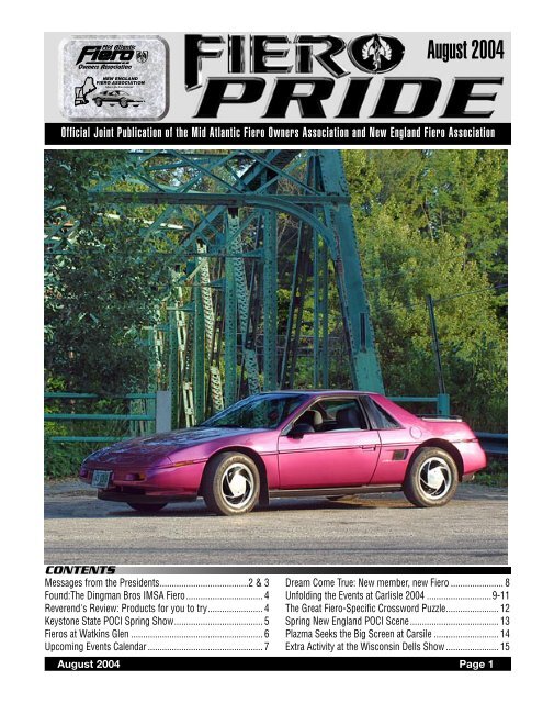 August 2004 Issue - New England Fiero Association