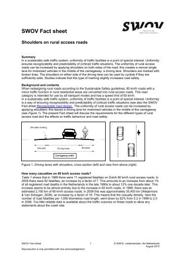 Shoulders on rural access roads - Swov