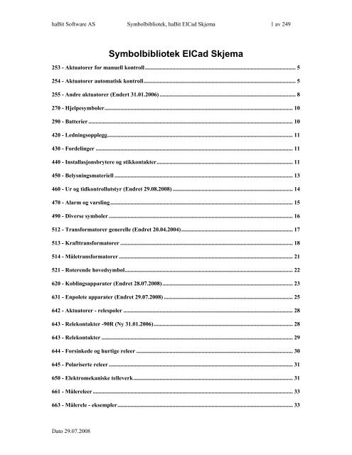 Symbolbibliotek ElCad Skjema - FIFF