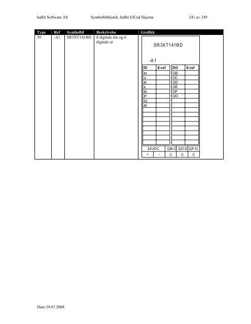 Symbolbibliotek ElCad Skjema - FIFF