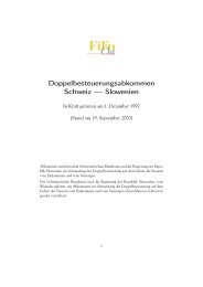Doppelbesteuerungsabkommen Schweiz — Slowenien - FiFo Ost