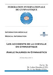 Les accidents de la cheville en gymnastique Ankle Injuries in ...