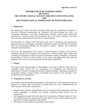 Memorandum of Understanding, 2000 - FIG