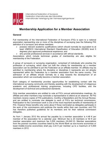 Membership Application for a Member Association - FIG