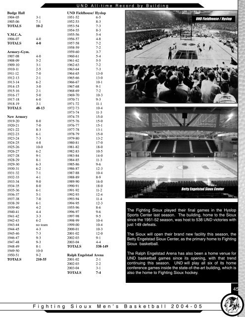 F ighting S ioux M en ' s B asketball 2 0 0 4 - 0 5 1 - University of ...