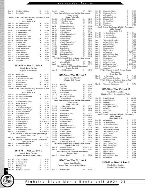 F ighting S ioux M en ' s B asketball 2 0 0 4 - 0 5 1 - University of ...