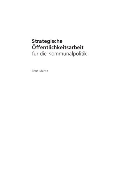 Strategische Öffentlichkeitsarbeit für die Kommunalpolitik