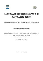 la formazione degli allenatori di pattinaggio corsa - Federazione ...