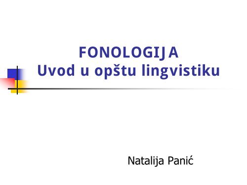 Fonologija 1