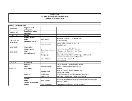 8,30-10,00 Registration of participants 10,00-11,00 Conference ...