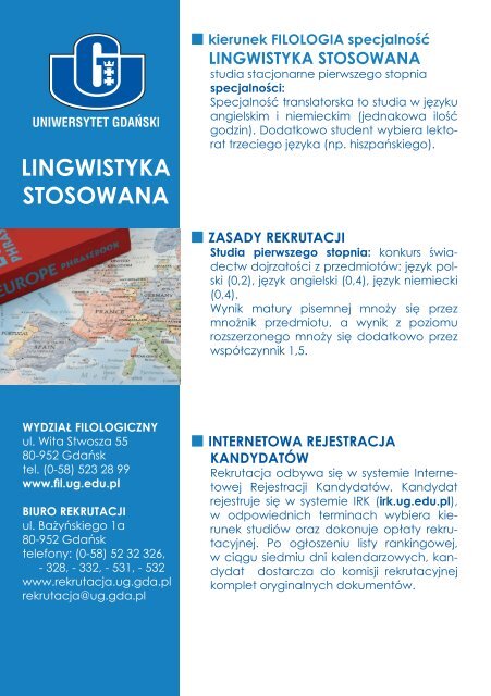 LINGWISTYKA STOSOWANA - Wydział Filologiczny