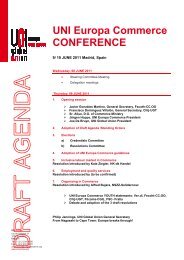 UNI Europa Commerce CONFERENCE - Filcams - Cgil