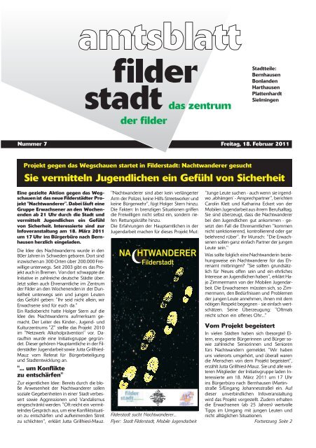 Publ filderstadt Issue kw07 Page 1 - Stadt Filderstadt