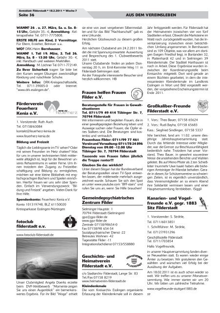 Publ filderstadt Issue kw07 Page 1 - Stadt Filderstadt