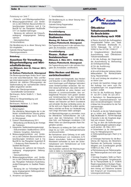 Publ filderstadt Issue kw07 Page 1 - Stadt Filderstadt