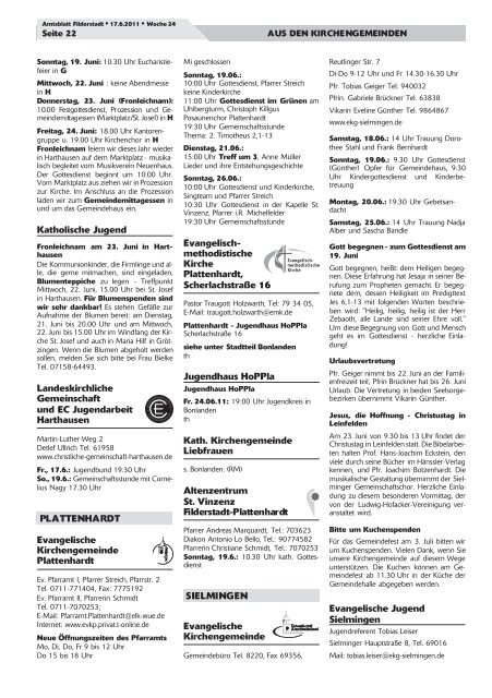 Publ filderstadt Issue kw24 Page 1 - Stadt Filderstadt