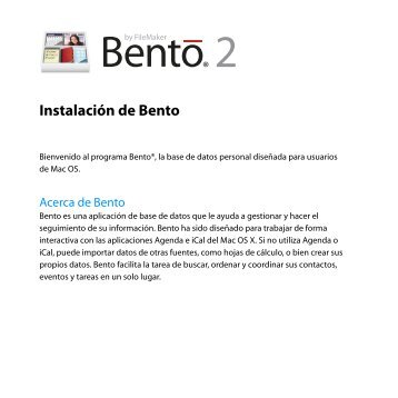 Instalación de Bento - FileMaker