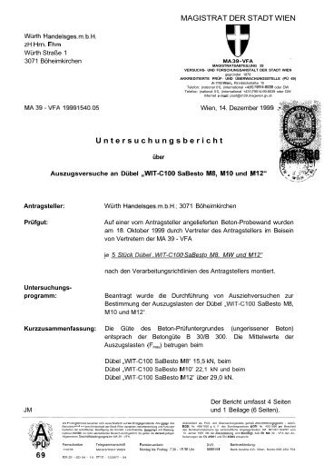 MAGISTRAT DER STADT WIEN Untersuchungsbericht